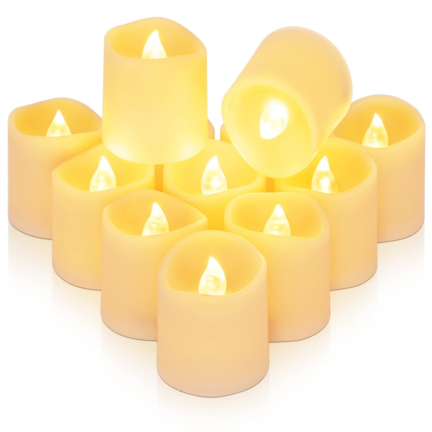 Homemory 12Pack Timer Flameless LED Votive Candles, Battery Operated