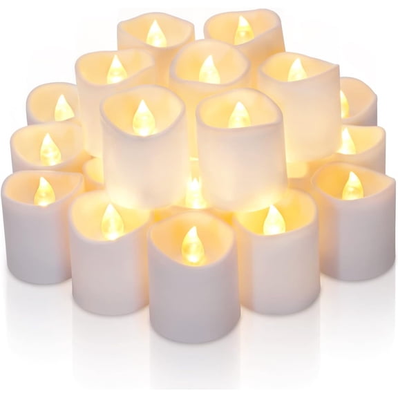 Homemory 12Pack Timer Flameless LED Votive Candles, Long Lasting Battery Operated Tea Light with Timers for Wedding, Table Decorations (Warm White)