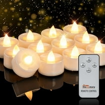 Homemory 12Pcs Remote Candles, Timer Candles, Flickering Flameless Candles Battery Operated Tea Lights Candles, Small Fake Electric Led Votive Candles for Tabletop Lighting, Centerpieces, Home Decor