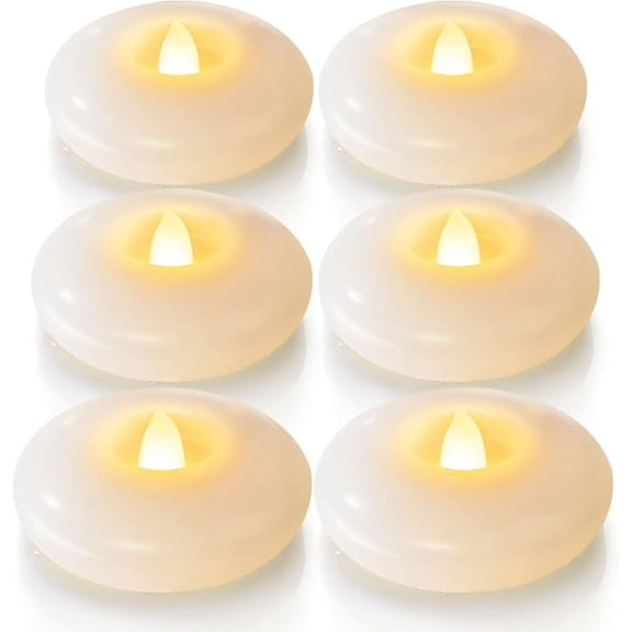 Homemory 24 Pack 3” Flameless Led Floating Candles, 200 Hour White Battery Operate Waterproof Tealights for Cylinder Vases, Centerpieces at Wedding Decor, Party, Pool