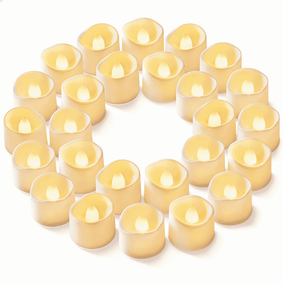 Homemory Flameless Candles Flickering Battery Operated LED Tealight Warm White 24 Pack