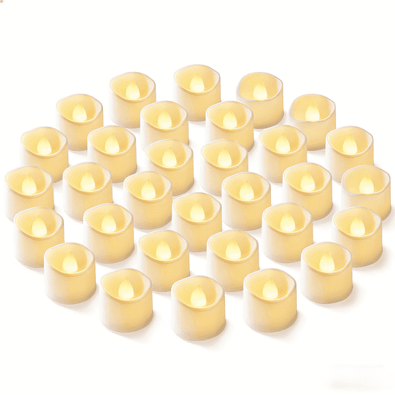 Homemory 36Pack Flickering Led Tea Lights, Battery Operated LED Tealight for Wedding, Outdoor, Table, Festival (Warm White,Battery Included)