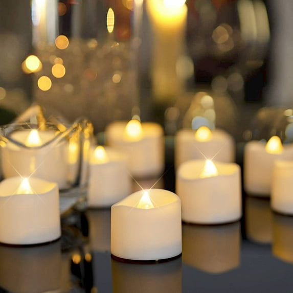 Homemory 48-Pack Battery Tea Lights Bulk, Flameless LED Tea Lights for Wedding Proposal Anniversary Holiday Decor, Warm White Light