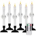 thumbnail image 1 of Homemory 6 Pcs Window Candles with Remote Timer Dimmer, Battery Operated Taper Candles with Holders and Suctions, White Christmas Candles for Window, Flameless Candlesticks for Xmas Holiday Decor, 1 of 6
