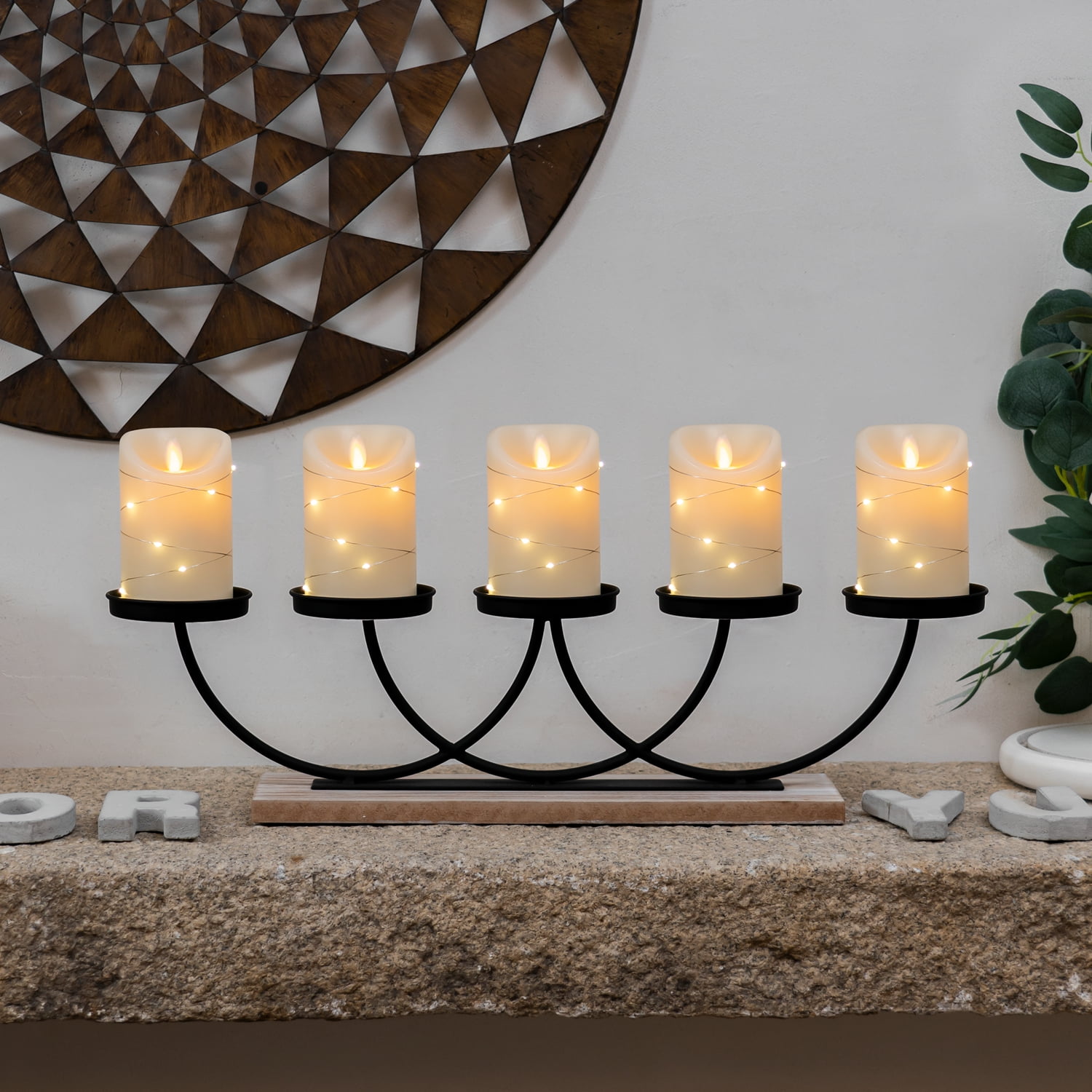 Homemory Candle Holders, Metal Candelabra for Table & Mantel, Black