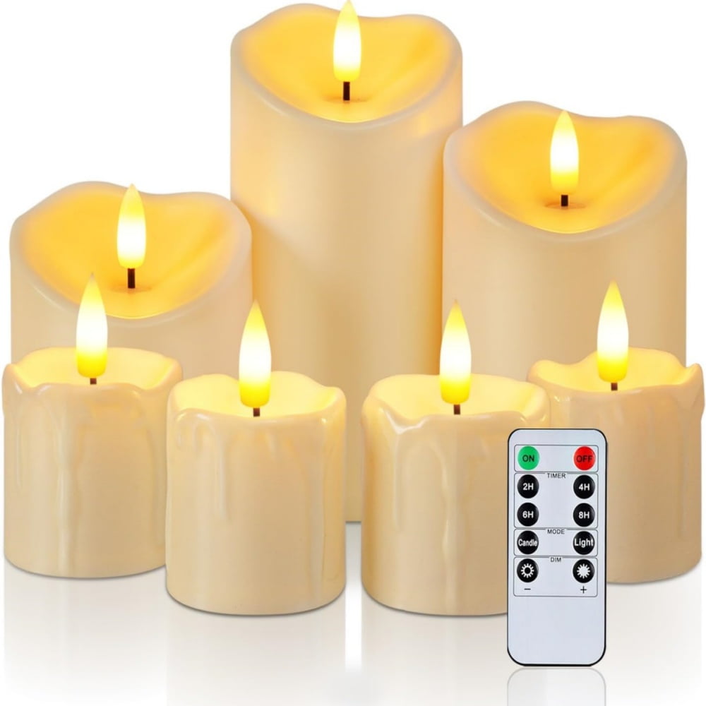 Homemory Flameless Candles Set, Battery Operated LED Pillar Candles