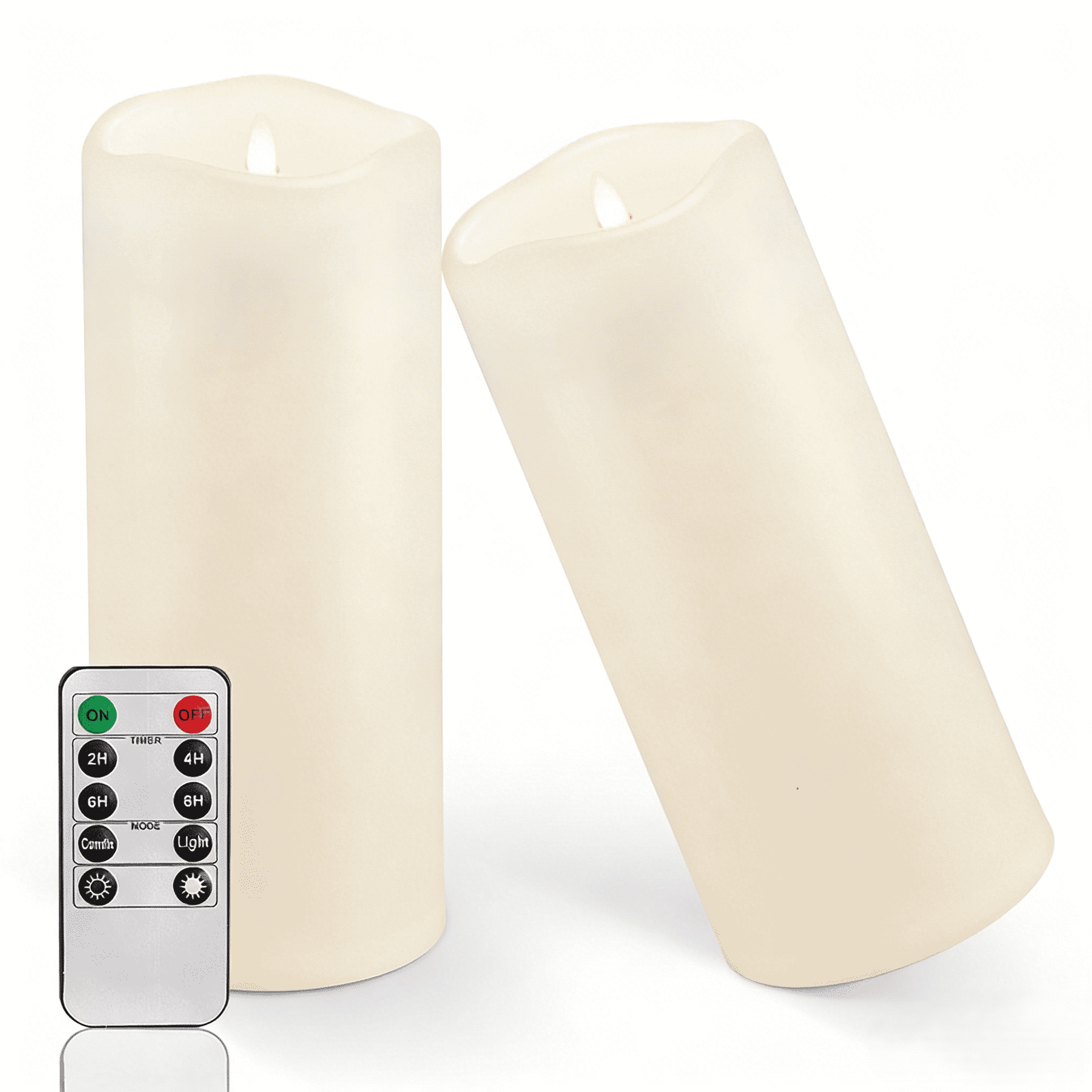 Pillars Remote Control Homemory Flameless Pillar Candles, Waterproof Outdoor, Remote Control ...