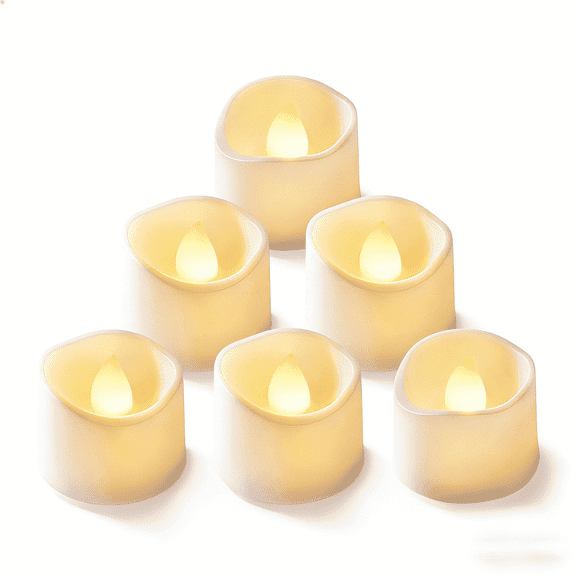 Homemory Flickering Flameless LED Tealight Candles Modern Battery Operated Unscented 6 Pack