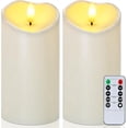 thumbnail image 1 of Homemory Flameless Candles, Outdoor Waterproof Flickering LED Battery Operated with Remote and Timers, Ivory Plastic, Set of 2, 1 of 13
