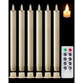 thumbnail image 1 of Homemory Real Waxy Flameless Taper Candles with Remote Timer, LED Candlesticks Flickering, Battery Operated Candles, 9.6 Inches for Home Christmas Wedding Celebration Decor, Ivory, Pack of 6, 1 of 5