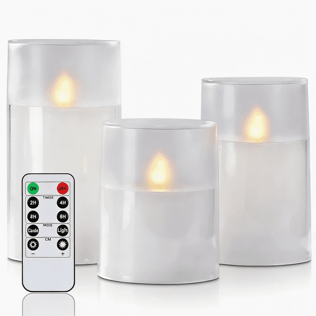 Outside Timer Homemory Realistic Flickering Flameless Candles with Dancing Flame, LED ...