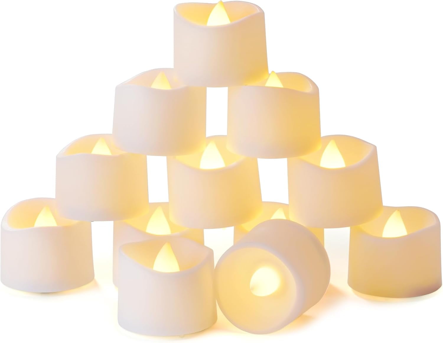 Timer Tea Lights Candles Battery Operated, 6H Timer Built-in, Auto On Daily, Flameless LED Tealight Votives for Table Centerpieces, Lantern, Holiday Decor, Warm Lamp, No Remote, 12-Pack