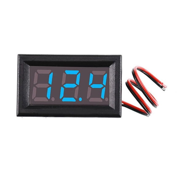 Homena 0.56 Inch LED Voltmeter 2-Line DC Voltage Table Red Blue Green DC 5-120V Digital Display Panel Meter For Motorcycle Car Monitor