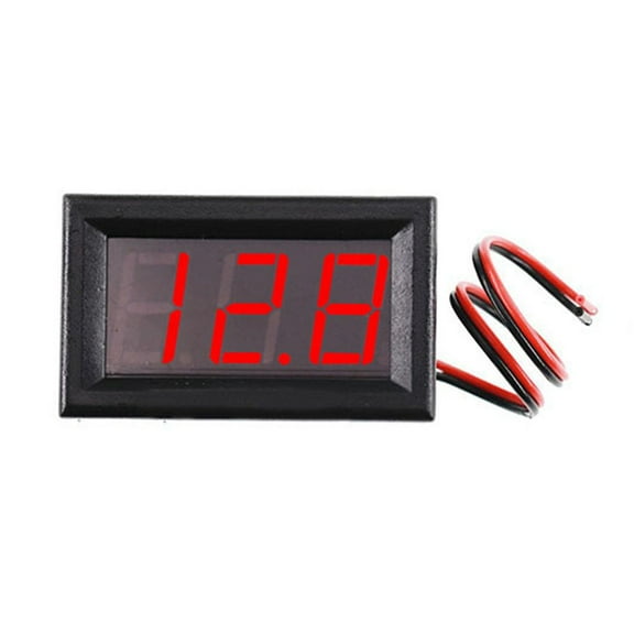 Homena 0.56 Inch LED Voltmeter 2-Line DC Voltage Table Red Blue Green DC 5-120V Digital Display Panel Meter For Motorcycle Car Monitor