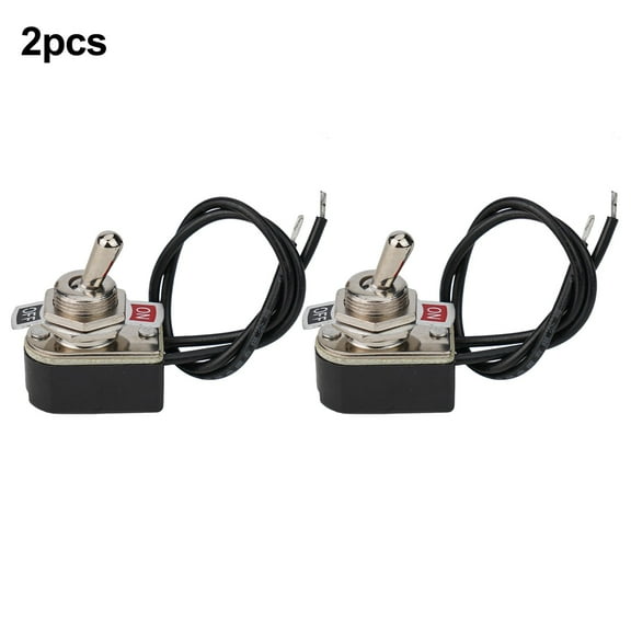 Homena 1/2pcs 2 Foot ON/OFF Prewired Rocker Toggle Switch SPST 6A/125V With Wire Switch Contacts Switch Toggle Switch Power Tools