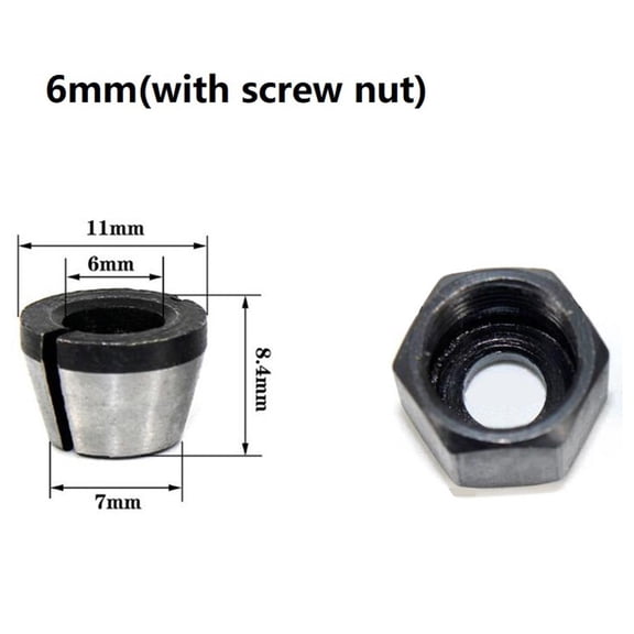 Homena 1 Set 6mm/6.35mm/8mm Collet Chuck Adapter With Nut For Engraving Trimming Machine Power Tool Accessories