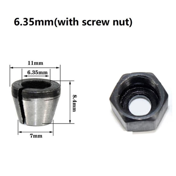 Homena 1 Set 6mm/6.35mm/8mm Collet Chuck Adapter With Nut For Engraving Trimming Machine Power Tool Accessories