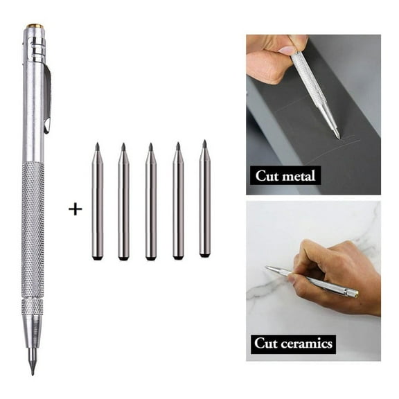 Homena 1 Set Glass Scriber Pen Diamond Marking Pen With Replacement Carbide Tip For Engraving Metal Sheet Stainless Steel Ceramic