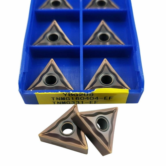 Homena 10 Pack TNMG160404EF YBG205 CNC Carbide Inserts for For stainless Steel Excellent Performance in Large Scale Cutting