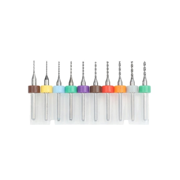 Homena 10PCS Carbide PCB Drill Bit Set For Precision Metal & Circuit Board Work Shank Drill Bit Set Drilling Tools