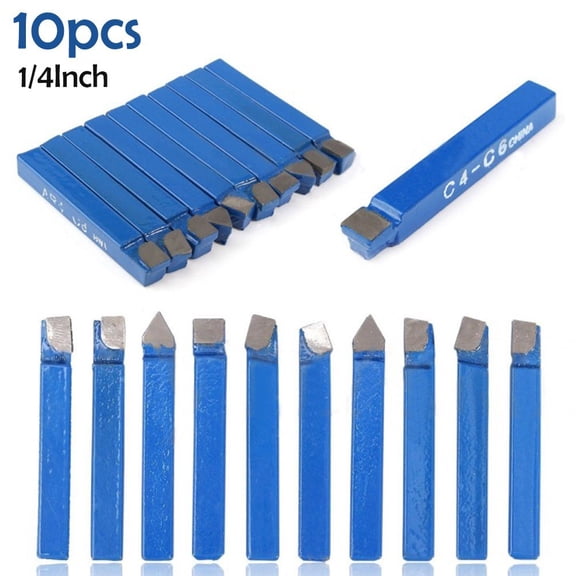 Homena 10Pcs 1/4\'\' Carbide Tip C6 Drill Bit Cutting Set Metal Lathe Tools For CNC Lathe Turning Tools Boring Drill Bits Machinery