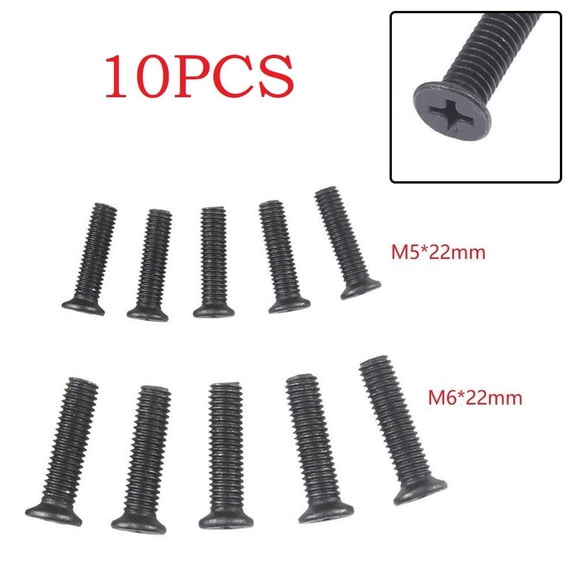Homena 10Pcs Drill Chuck Shank Adapter Screws Left Hand Thread M5*22mm/M6*22mm Fixing Screw For UNF Drill Chuck Shank Adapter
