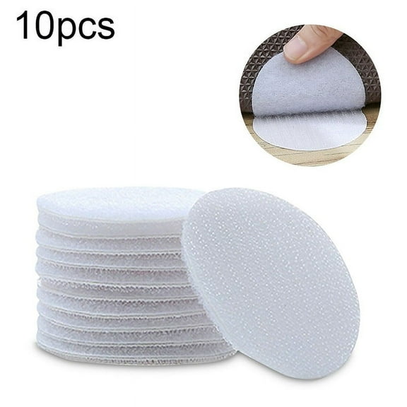 Homena 10Pcs Non-Slip Stickers Self Adhesive Hook Loop Fastener Tape Locking Dots Bed Sheet Sofa Fix Clip Floor Rug Carpet Mat Gripper