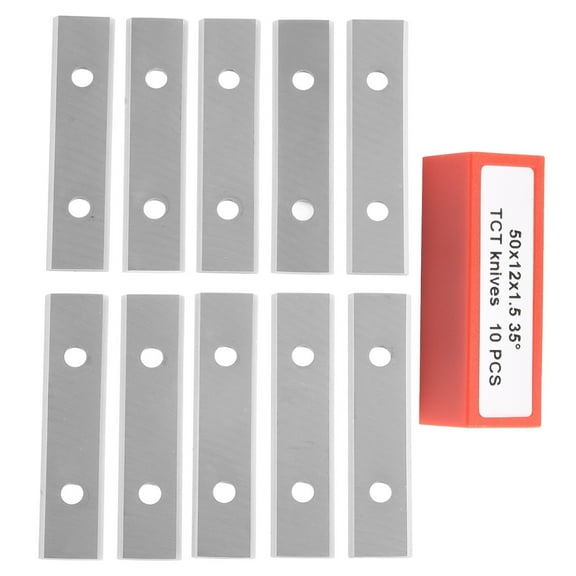 Homena 10pc Rectangular Blades 50x12x1.5mm CarbideReversible Insert Cutter Blades Paint Scraper Blades With A Plastic Container