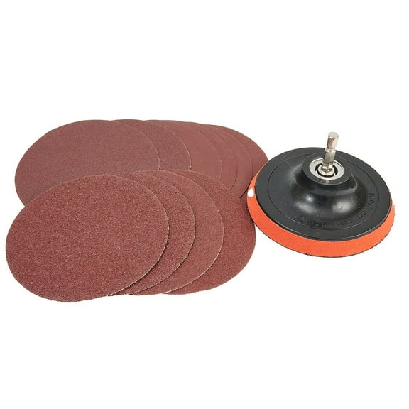 Homena 10pcs 4"/100mm Sanding Discs Hook&Loop Sandpaper With Backing Pad M10 Thread Adapter For Metal/plastic/aluminium And Wood