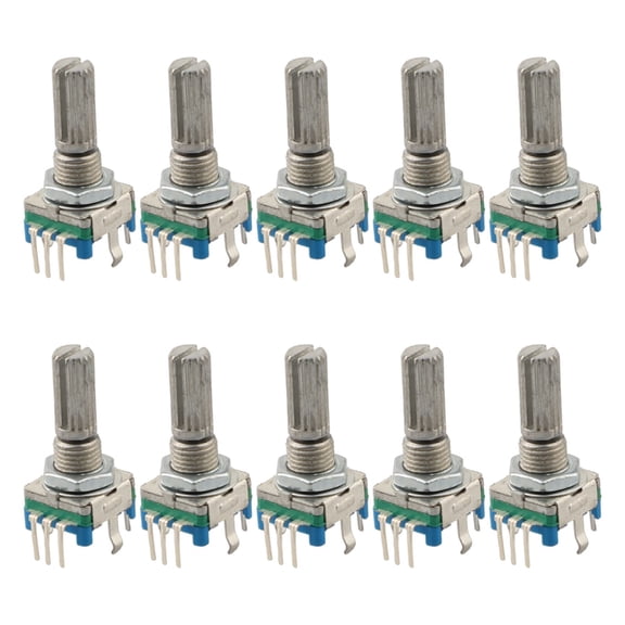 Homena 10pcs EC11 Rotary Encoder Switches Built In Push Button for Enhanced Functionality in Automotive and Audio Systems
