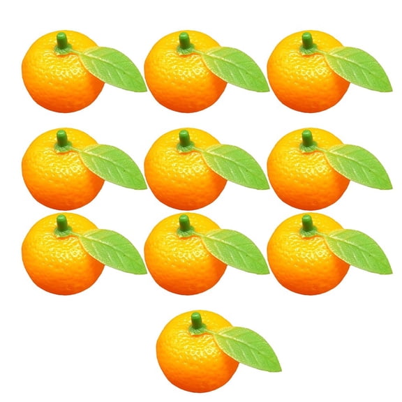 Homena 10pcs Realistic Fake Orange Simulation Orange Plastic Foam Fake Artificial Fruit Home Decoration Display Photography Props