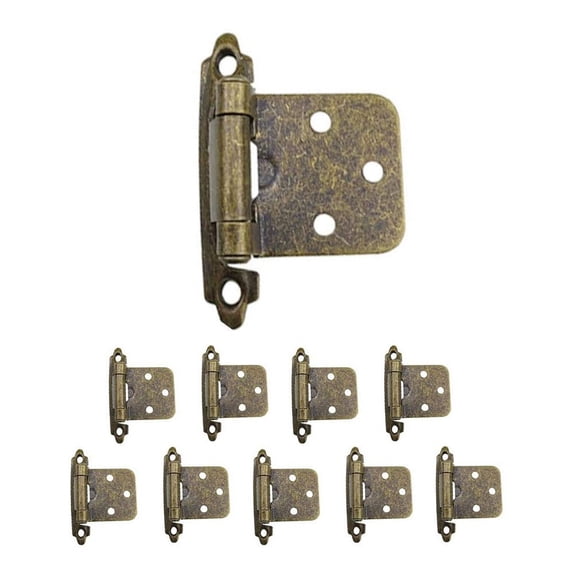 Homena 10pcs Self Closing Overlay Hinges Flush Cabinet Hinge Heavy Duty Kitchen Cupboard Door Spring Hinges Furniture Hardware