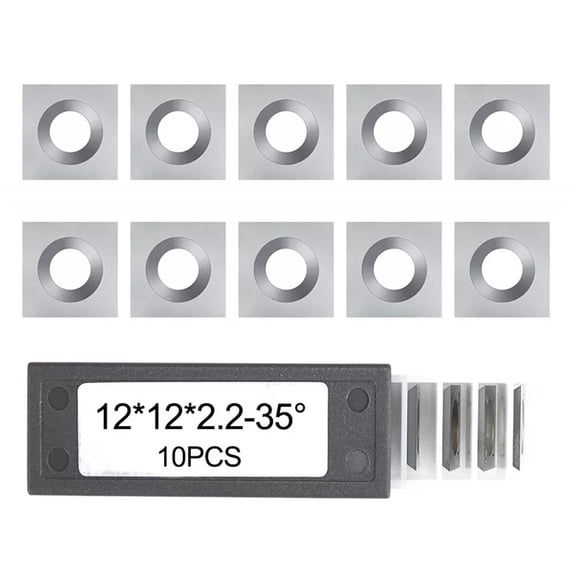 Homena 10pcs Square Carbide Inserts Blades 12x12x2.2mm Replacement for Woodworking
