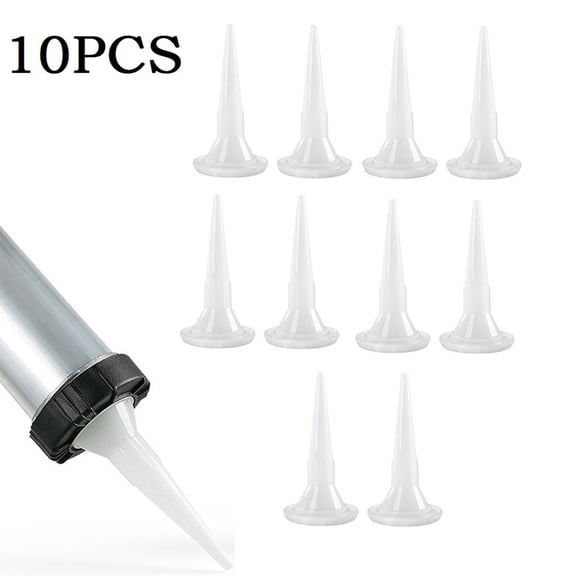 Homena 10pcs Structural Glue Nozzle Plastic Universal Caulk Gun Nozzle Glass Glue Tip Sealant Mouth Home Improvement Construction Tools