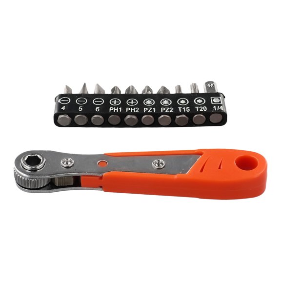 Homena 11pcs Ratchet Wrench Screwdriver Bits Set Right Hand Spanner Handle Magnetic Torx Driver Head SL/PH/PZ/Hex/Torx Bit Repair Tool