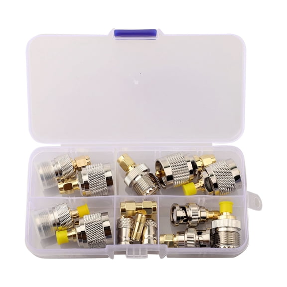 Homena 14pcs RF Connector Adapter SMA To SMA BNCUHF NType RF Coaxial Cable Coupling Nut SMA To SMA BNC NF RF Type Connector Kit