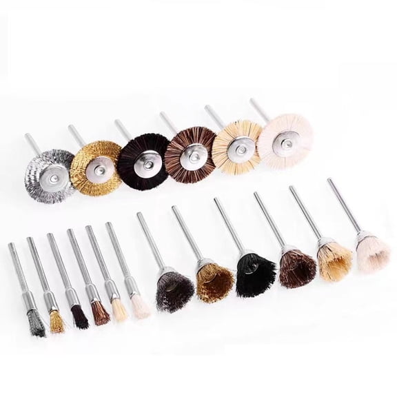 Homena 18pc Brass Brush Steel Wire Wheel For Metal Cleaning Polishing Rust Removal Tool 2.35 Handle Electric Grinding Wire Brush Polish