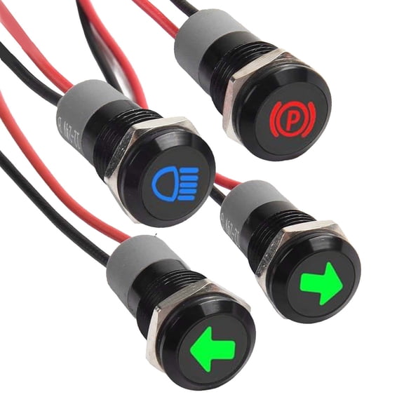 Homena 1PC 12mm DC12V/24V IP67 Waterproof Signal Light LED Turn Signals Indicator Warning-Light For Trucks/tractors/RVs/motorcycles