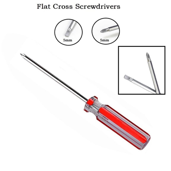 Homena 1PC 5mm Screwdriver 2 Sides Double Head Slotted Cross Screwdrivers Magnetic Tip Screw Driver Remover Repair Hand Tools