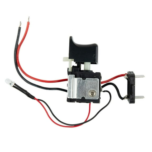 Homena 1PC Trigger Switch With Light DC 7.2V-24V Electric Drill Dustproof Speed Control Power Push Button Trigger Electrical Switch