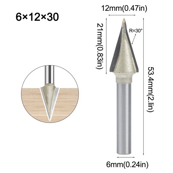 Homena 1PCS Carbide V Bit 30 Degree V-Shaped Engraving Router Bit CNC Woodworking For Engraving Machine Router Cutter Maching Tool Part