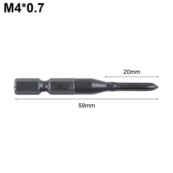 Homena 1PCS Tap Drill Bit Hex Shank HSS Threaded Bit Screw Machine Compound Tap Hex Shank Thread Metric Tap For M2.5/3/4/5/6/8/10/12