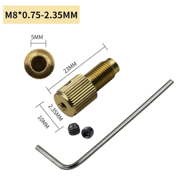 Homena 1Set M8 2/2.3/3.17/5mm Copper Drill Chuck Shaft Self-Tightening Mini Brass Drill Clamp Chuck Connecting Rod Quick Change Chuck
