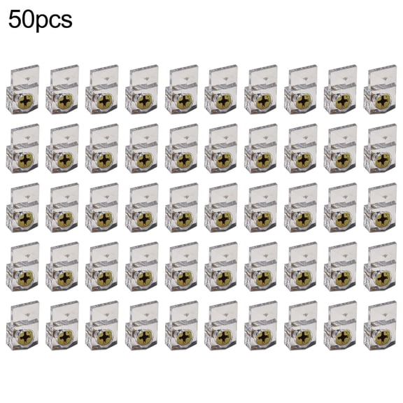 Homena 1pc 50 Sets Of Wall Mirror Clamps, Transparent Plastic Glass Fixing Clips For Then Secure The Mirror And Plastic Mirror Clamps