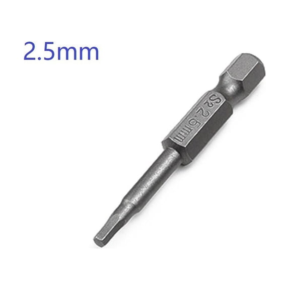 Homena 1pc 50mm Magnetic Hexagon Screwdriver Bit Alloy Steel 1 4inch Hex Shank Screwdriver Screw Driver Driver Drill 1.5-2.5mm
