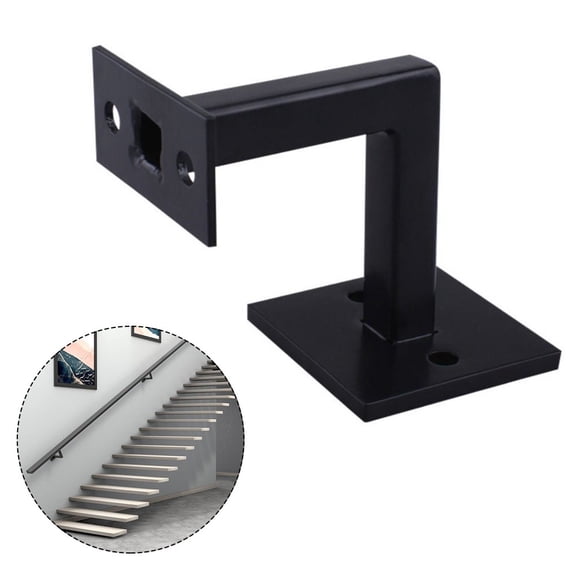 Homena 1pc Black Stainless Steel Handrail Brackets Stairway Hardware Railing Brackets Handrail Holders For Home Decor