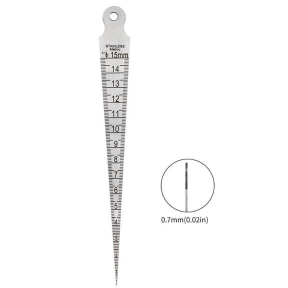 Homena 1pc Taper Gauge Feeler 1-15mm Stainless Steel Gap Hole Measuring Tool Wedge Aperture Scale Wedge Feeler Gauge Clearance Ruler ﻿