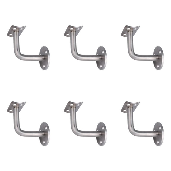 Homena 1pcs 60X80MM Silver Stainless Steel Handrail Bracket Wall Mounted Bracket Support Hand Rail Stair Railing Guardrail Accessories