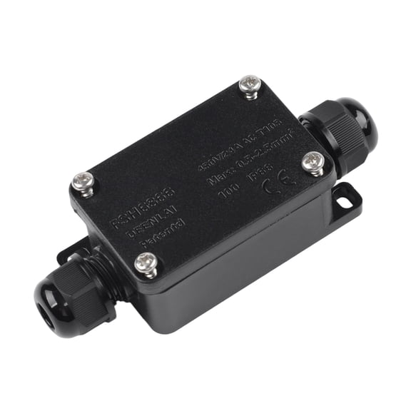 Homena 2 Way Outdoor Waterproof IP65 Cable Connector PC Junction Box 240-450V Black Waterproof Junction Box For Outdoor Lamps Install