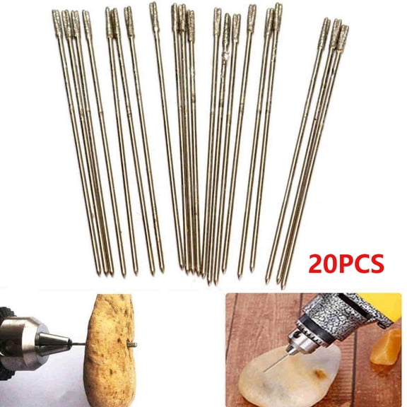 Homena 20pcs 1mm Diamond Coated Lapidary Drill Bits Solid Bits Needle For Jewelry Agate Power Tools Drill Bits Accessory In Stock